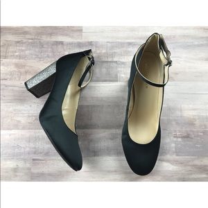 {Marc Fisher} Samy glitter block ankle strap heel